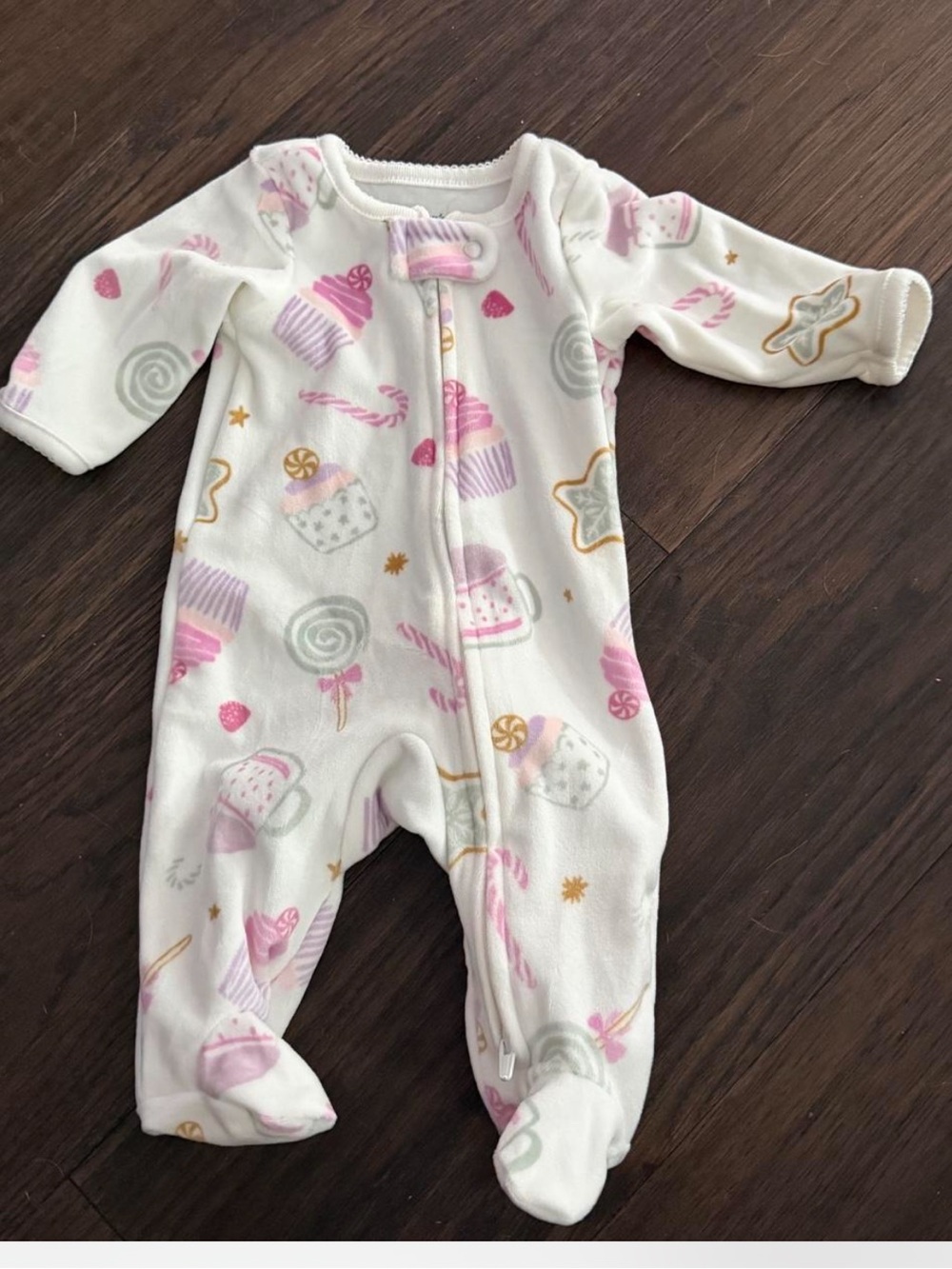 🛍️3/$15 Carters newborn sleeper Cozy Candy-Print Footed One-Piece Pajamas 0M